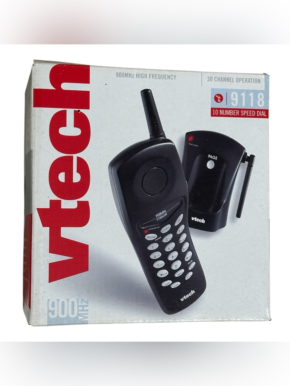 Vintage Vtech 9118 Cordless Phone Black 900 Mhz NEW